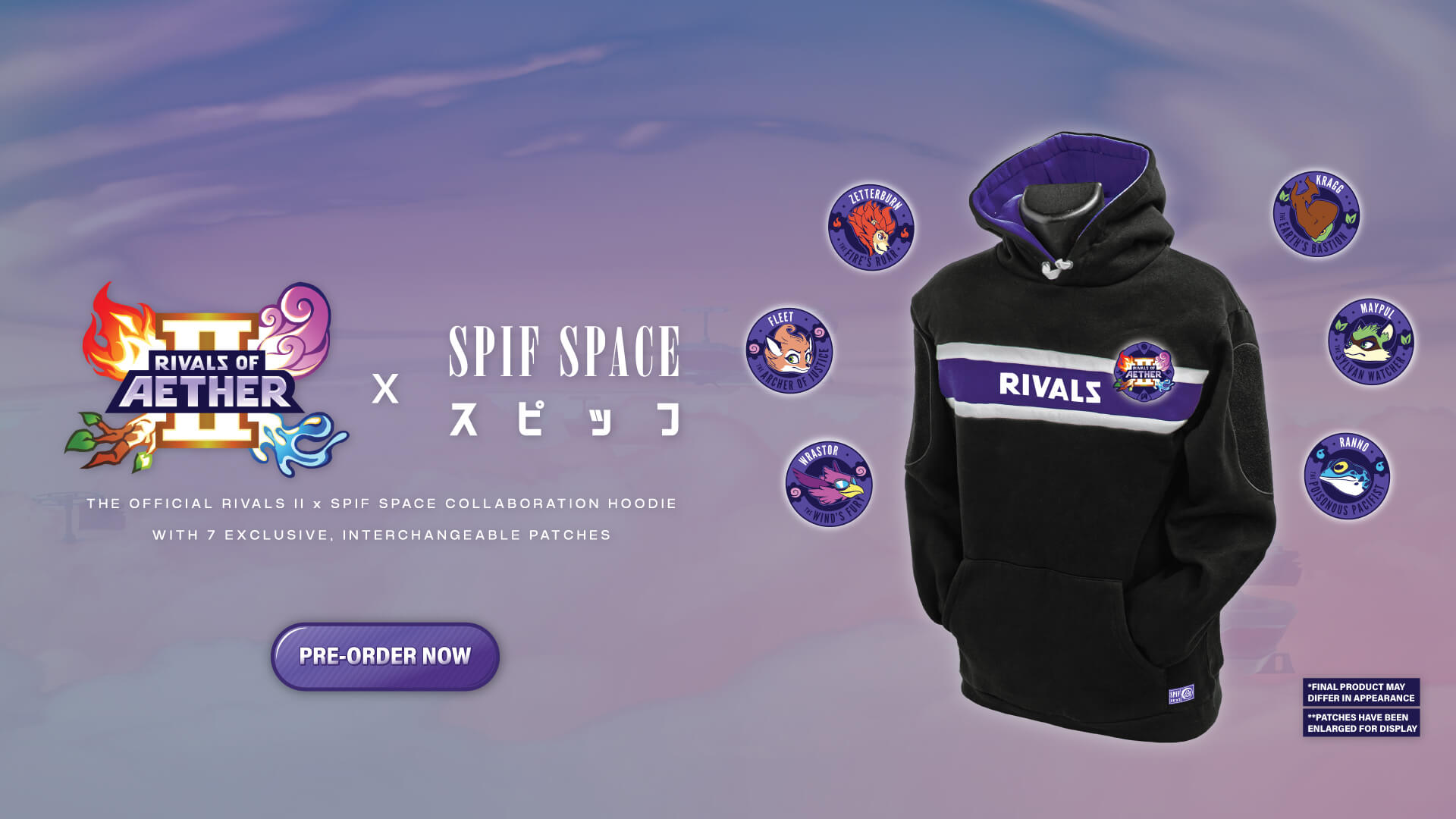 Shop the SPIF x Rivals of Aether II collab hoodie.